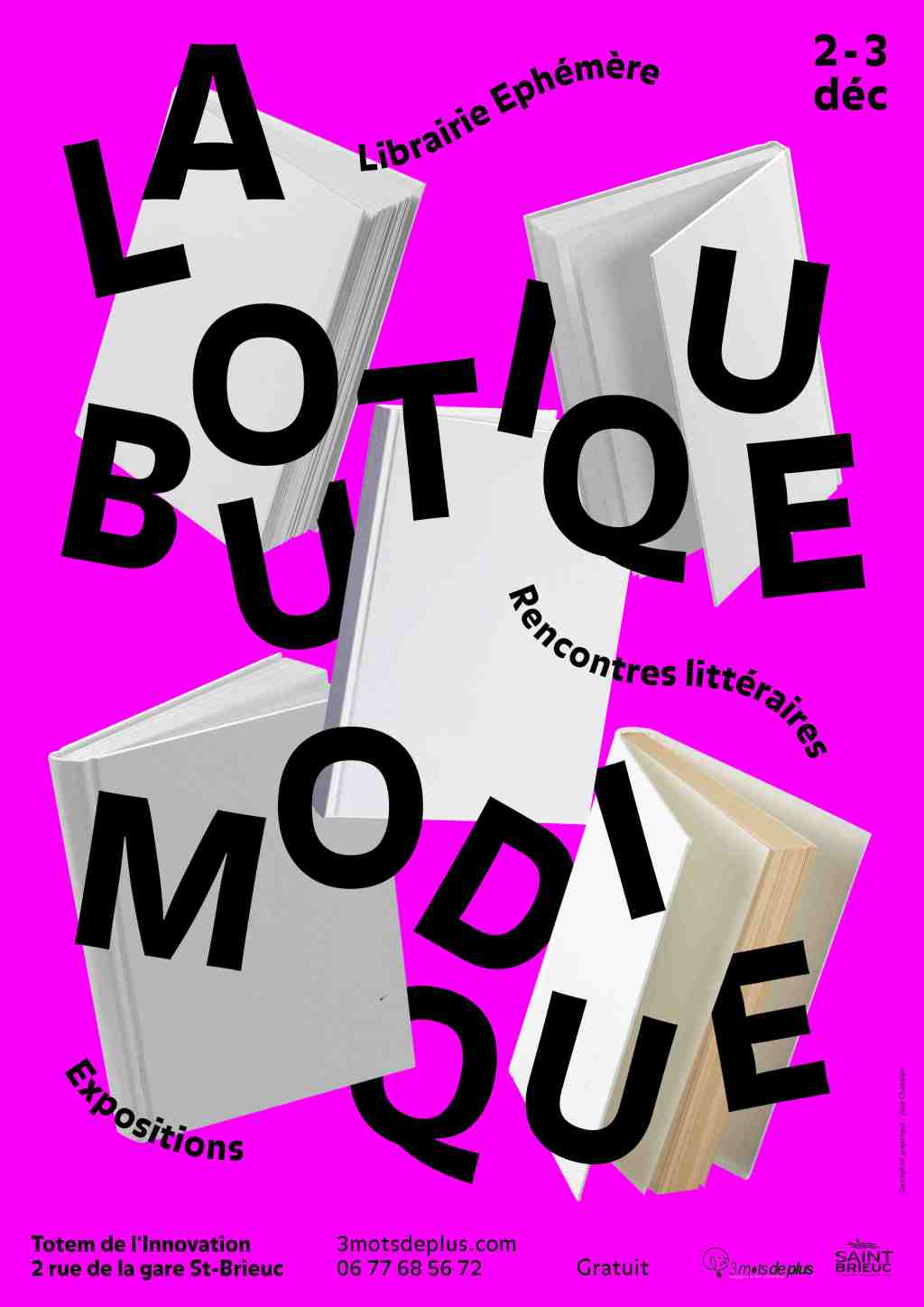 30 novembre et 1er décembre, la Boutique Modique une librairie à tout petits prix et des conversations avec des auteurs